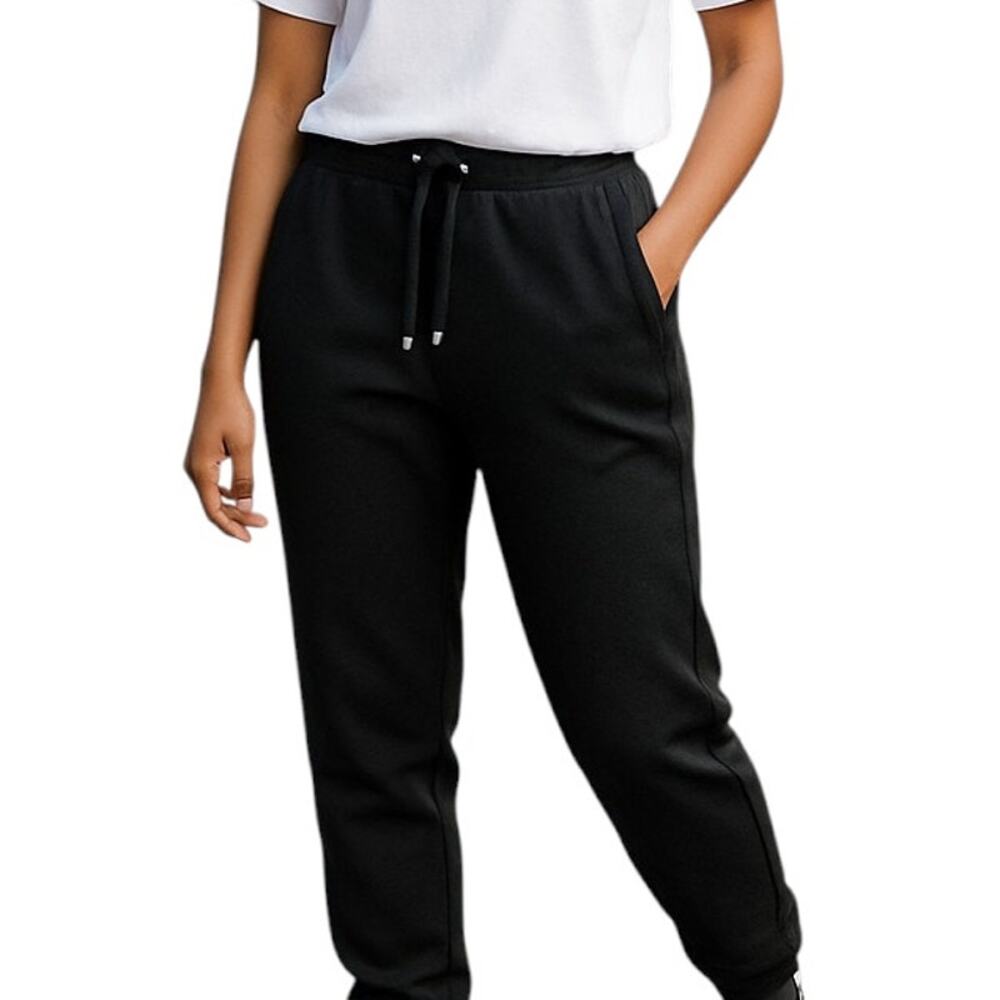 La Miel Sweatpants Size Large Black Pull On Pockets Drawstring and Elastic Waist